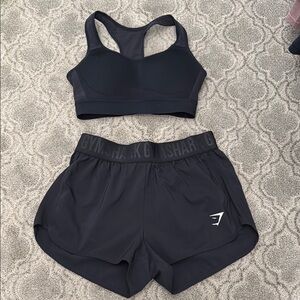 Gymshark Black Sports Bra and Shorts Set